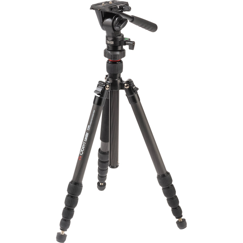 Oben CT-3565 5-Section Carbon Fiber Travel Tripod System & TVH-108 Video Head