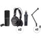 Zoom ZDM-1 2-Person Podcast Mic Pack Kit with Headphones, Mic Cables, and Boom Arms
