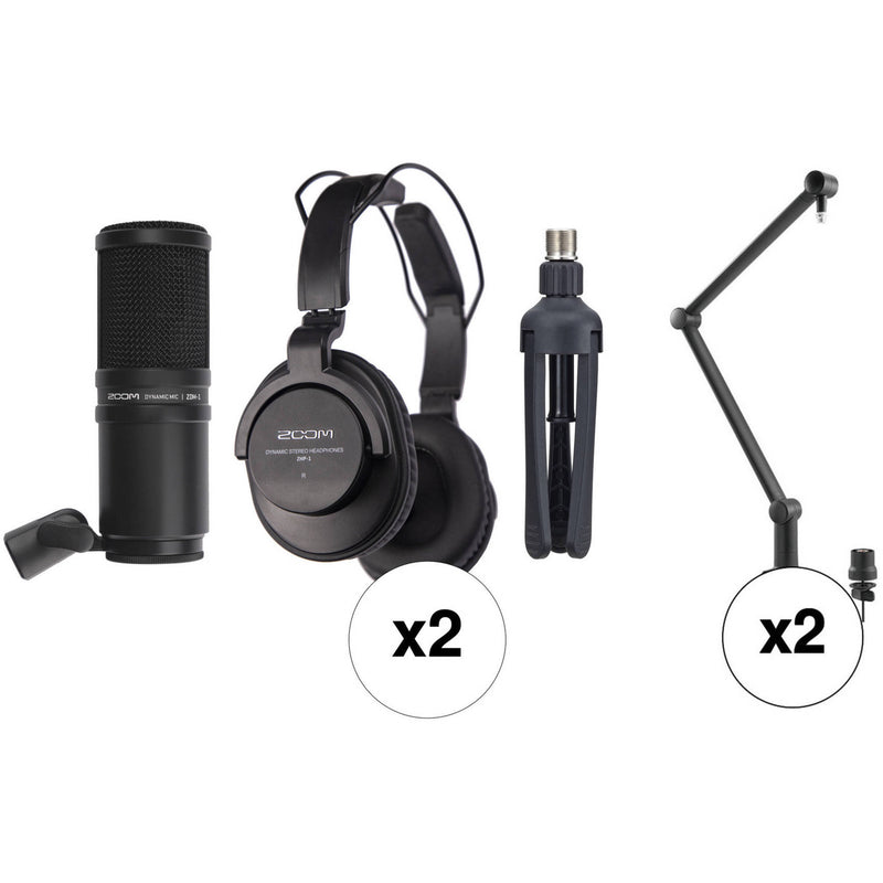 Zoom ZDM-1 Podcast Mic Pack with Headphones, Windscreen, XLR, and Tabletop Stand