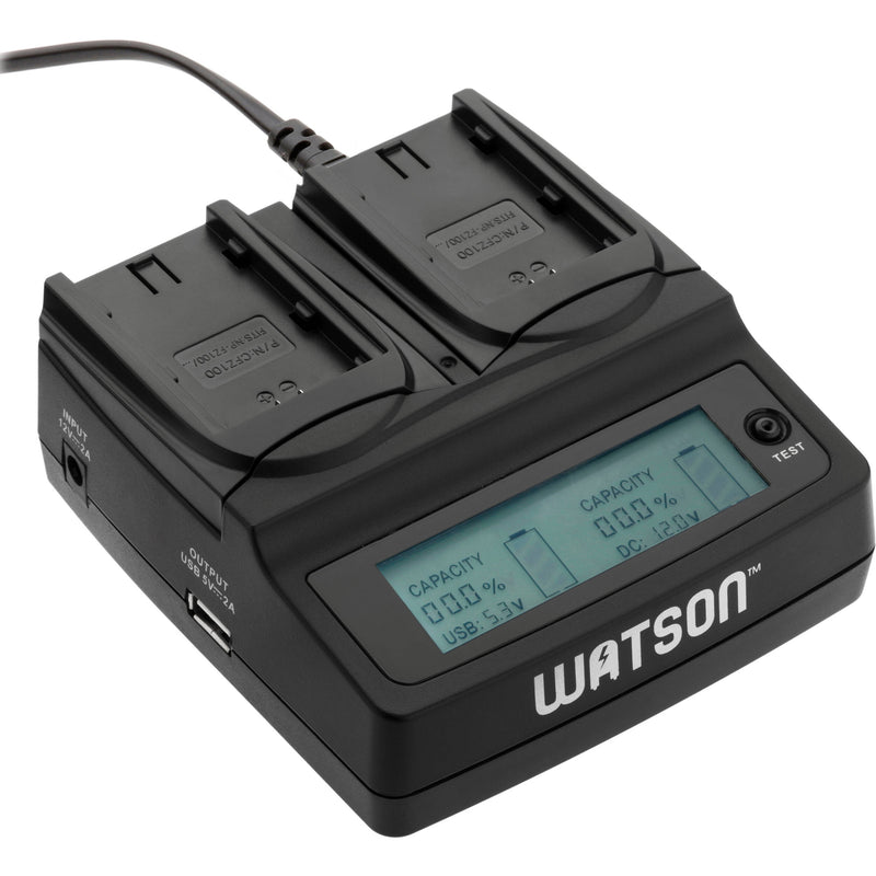 Watson Duo LCD Charger with Two NP-FZ100 Battery Plates