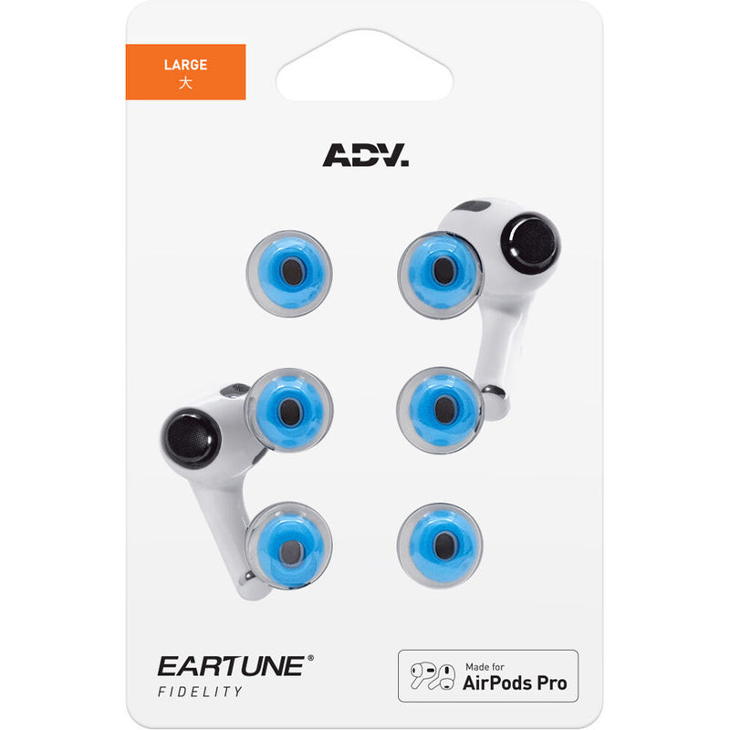 ADV. Eartune Fidelity UF-A Universal-Fit Foam Eartips for AirPods Pro (3-Pack, Medium, Blue)