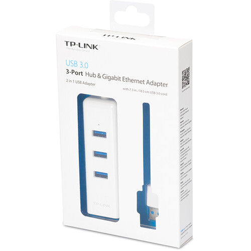 TP-Link UE330 3-Port USB 3.0 Type-A Hub with Gigabit Ethernet Adapter
