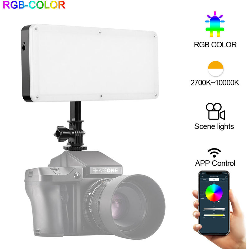 GVM 162 RGB LED On-Camera Light with Bluetooth App Control