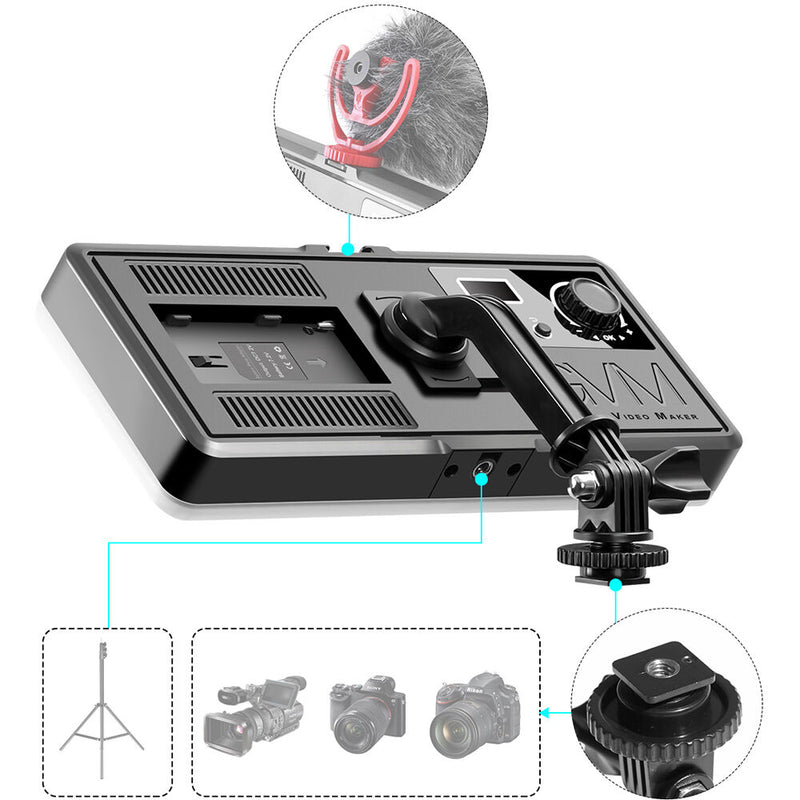 GVM 162 RGB LED On-Camera Light with Bluetooth App Control