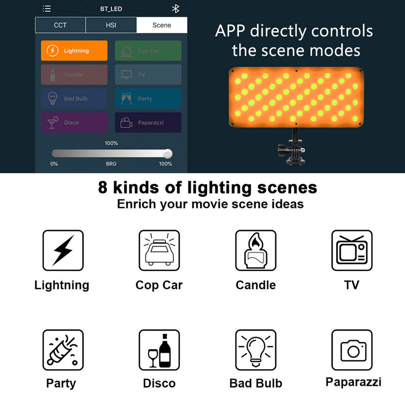 GVM 162 RGB LED On-Camera Light with Bluetooth App Control