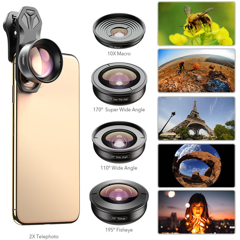 Apexel 4K HD Mobile Phone 5-in-1 Camera Lens Kit