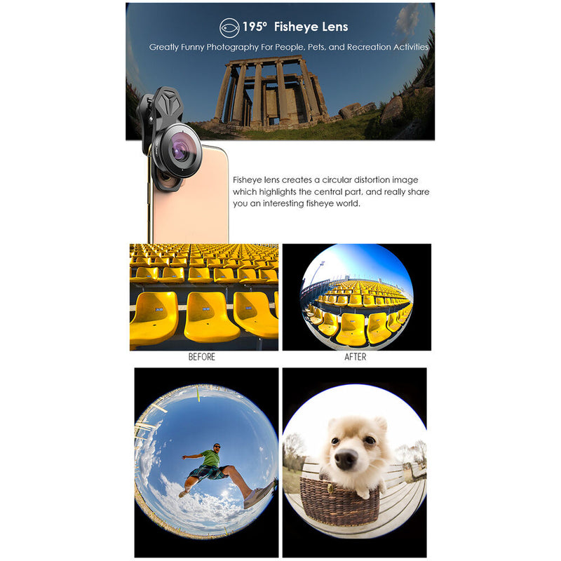 Apexel 4K HD Mobile Phone 5-in-1 Camera Lens Kit