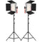 GVM LED Light Panels Studio Soft Video Light Bi-Color 2-Pack with Stand MB832-2L