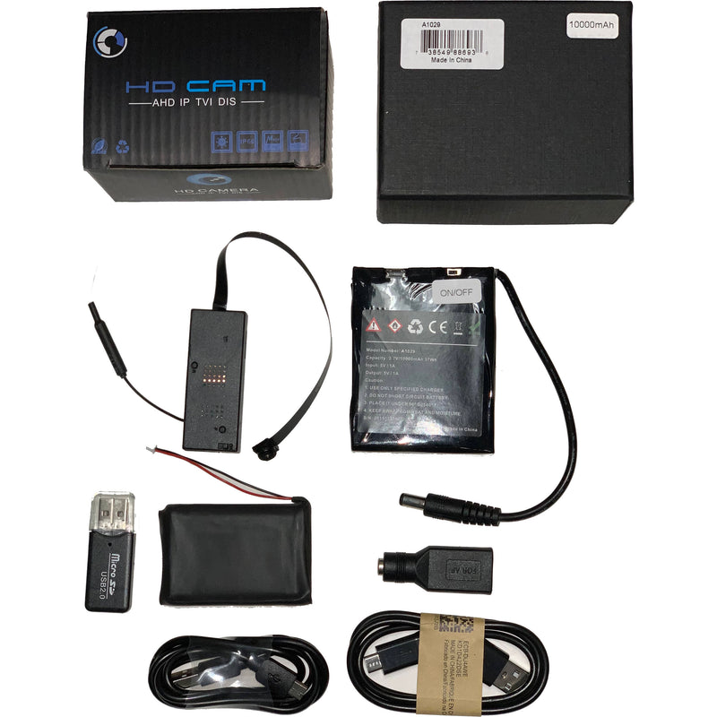 KJB Security Products DIY 1080p Wi-Fi Pinhole Button Camera + Extended Battery Kit