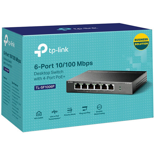 TP-Link TL-SF1006P 6-Port 10/100 Mb/s PoE+ Compliant Unmanaged Switch