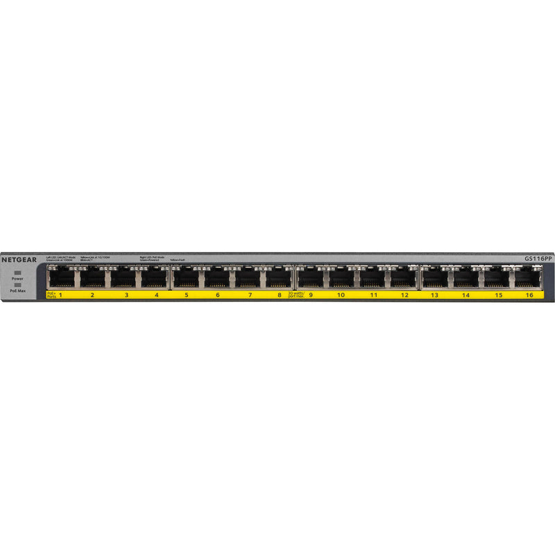 Netgear GS116PP 16-Port Gigabit PoE+ Compliant Unmanaged Switch