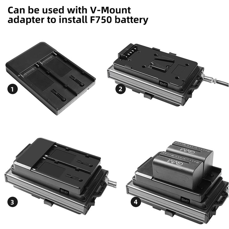 GVM V-Mount Battery Plate Adapter with DC Cable Output for P80S
