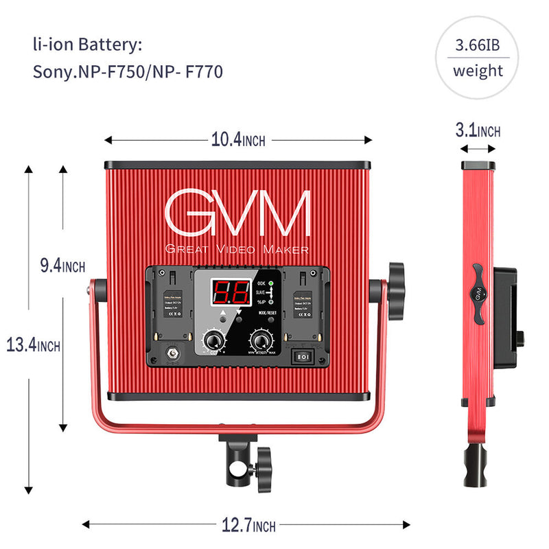 GVM 520LS-R Bi-Color LED 2-Panel Kit (Red)