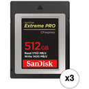 SanDisk 128GB Extreme PRO CFexpress Card Type B (3-Pack)