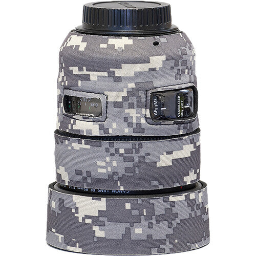 LensCoat Lens Cover for Canon 85mm f/1.4 IS Lens (Gray Digital Camo)
