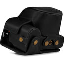 MegaGear Ever Ready Top Grain Leather Case for Nikon Z 50 with 16-50mm Lens (Black)