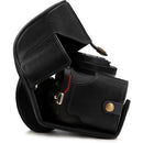 MegaGear Ever Ready Top Grain Leather Case for Nikon Z 50 with 16-50mm Lens (Black)