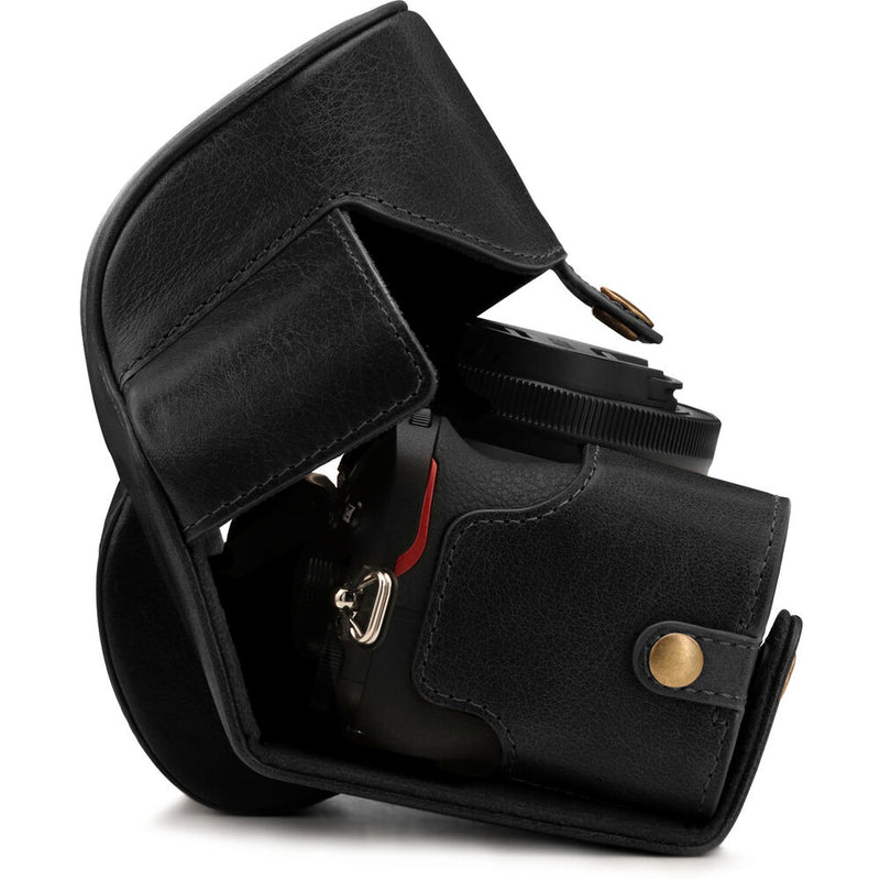MegaGear Ever Ready Top Grain Leather Case for Nikon Z 50 with 16-50mm Lens (Black)