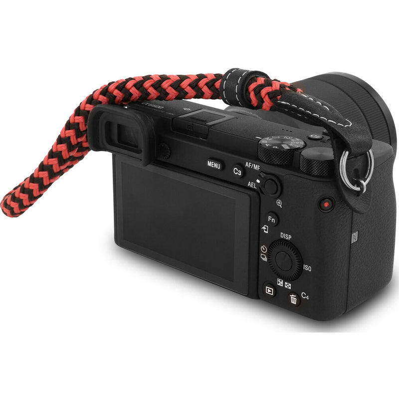 MegaGear DSLR Camera Cotton Wrist Strap -Small (Black/Red)