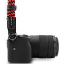 MegaGear DSLR Camera Cotton Wrist Strap -Small (Black/Red)