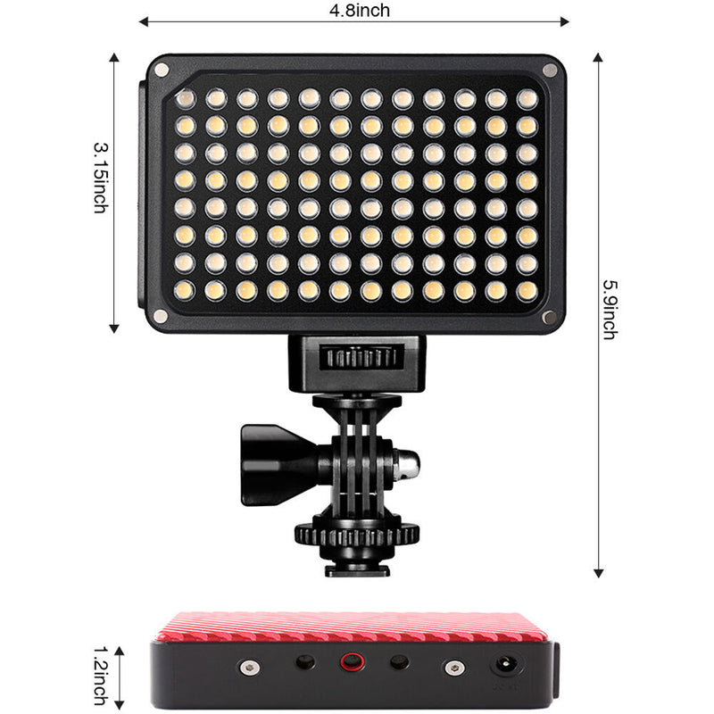 GVM Variable-Color On-Camera LED Light Kit with Mini Tripod & Suction Mount