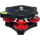 Desmond Tri-Wheel Tripod Leveling Base with 3 Bubble Levels