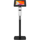 CTA Digital Thin Profile Tablet Floor Stand with Automatic Soap/Sanitizer Dispenser (Black)