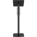 CTA Digital Thin Profile Tablet Floor Stand with Automatic Soap/Sanitizer Dispenser (Black)