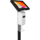 CTA Digital Thin Profile Tablet Floor Stand with Automatic Soap/Sanitizer Dispenser (Black)