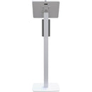 CTA Digital Thin Profile Tablet Floor Stand with Automatic Soap/Sanitizer Dispenser (White)
