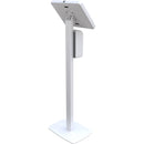 CTA Digital Thin Profile Tablet Floor Stand with Automatic Soap/Sanitizer Dispenser (White)