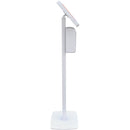 CTA Digital Thin Profile Tablet Floor Stand with Automatic Soap/Sanitizer Dispenser (White)
