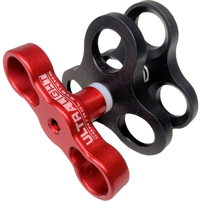 Ultralight AC-TCS-SR Triple Ball Clamp with T-Knob (Splashy Red)