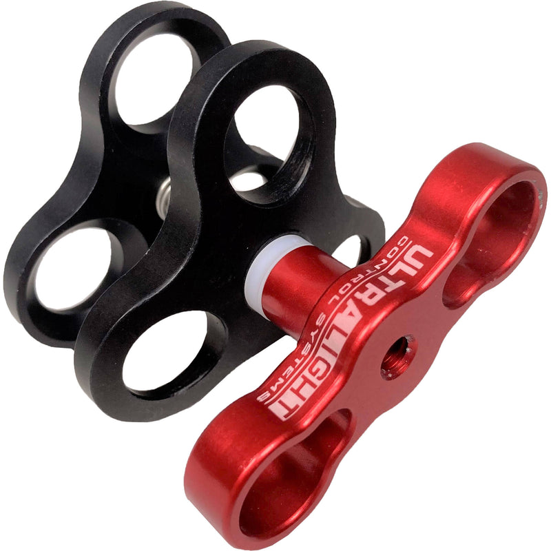Ultralight AC-TCS-SR Triple Ball Clamp with T-Knob (Splashy Red)