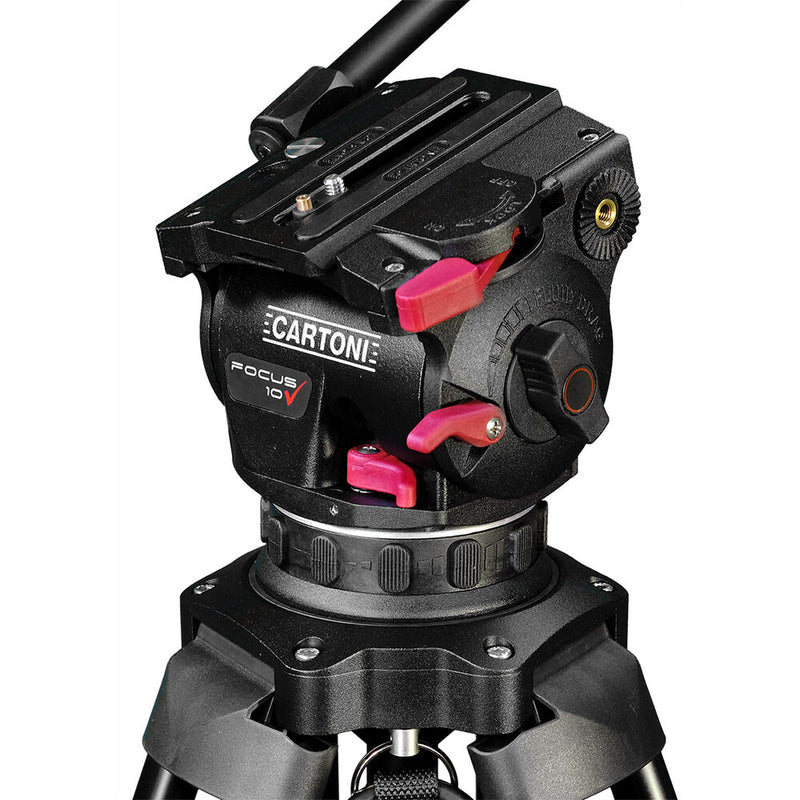 Cartoni Focus 10 Fluid Head Kit with 2-Stage Aluminum SmartStop SDS Tripod (100mm)