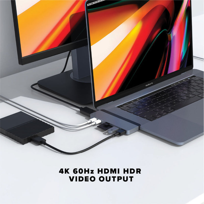 HYPER HyperDrive DUO 7-in-2 USB Type-C Hub for MacBook Pro and MacBook Air (Space Gray)