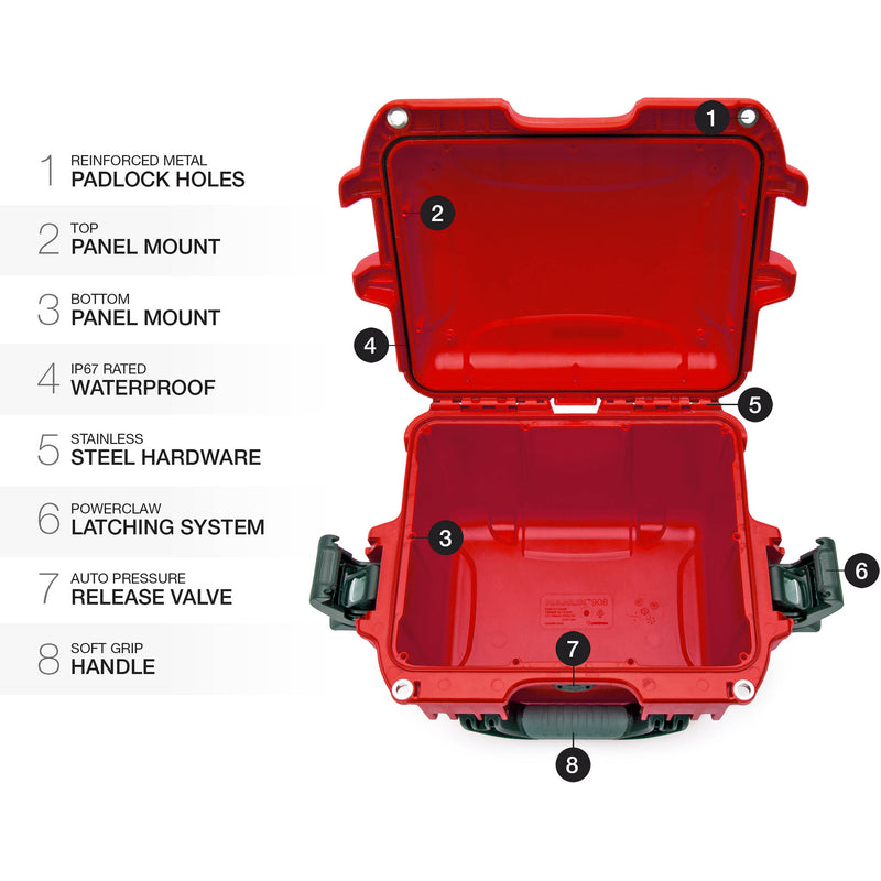 Nanuk 908 Hard Utility Case without Insert (Red)