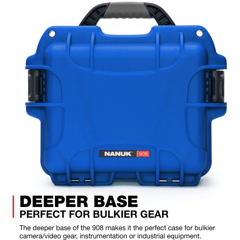 Nanuk 908 Hard Utility Case with Padded Divider Insert (Blue)