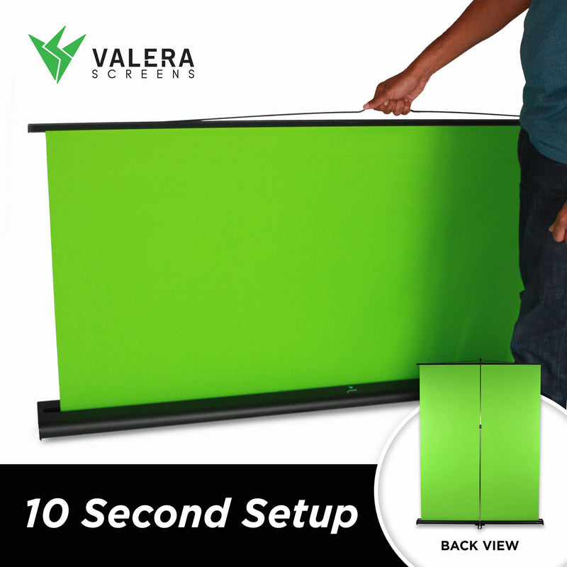 Valera Creator 95 Professional Collapsible Green Screen + Valera Background Gallery Bundle (Chroma Green, 75 x 58")