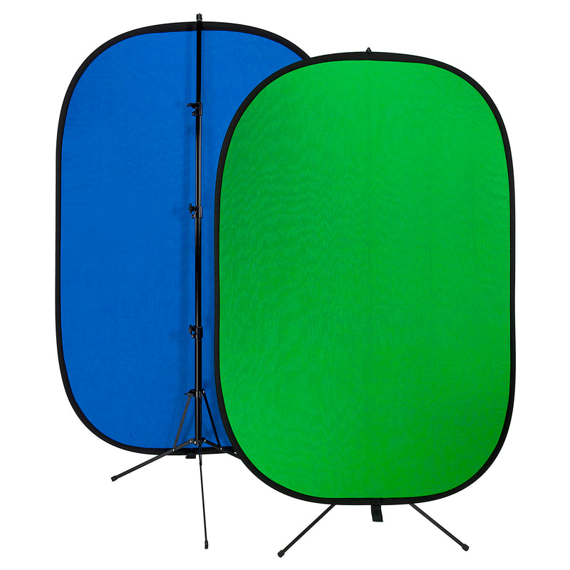 FotodioX Collapsible Portable Background with Stand (48 x 72", Chroma Blue/Chroma Green)