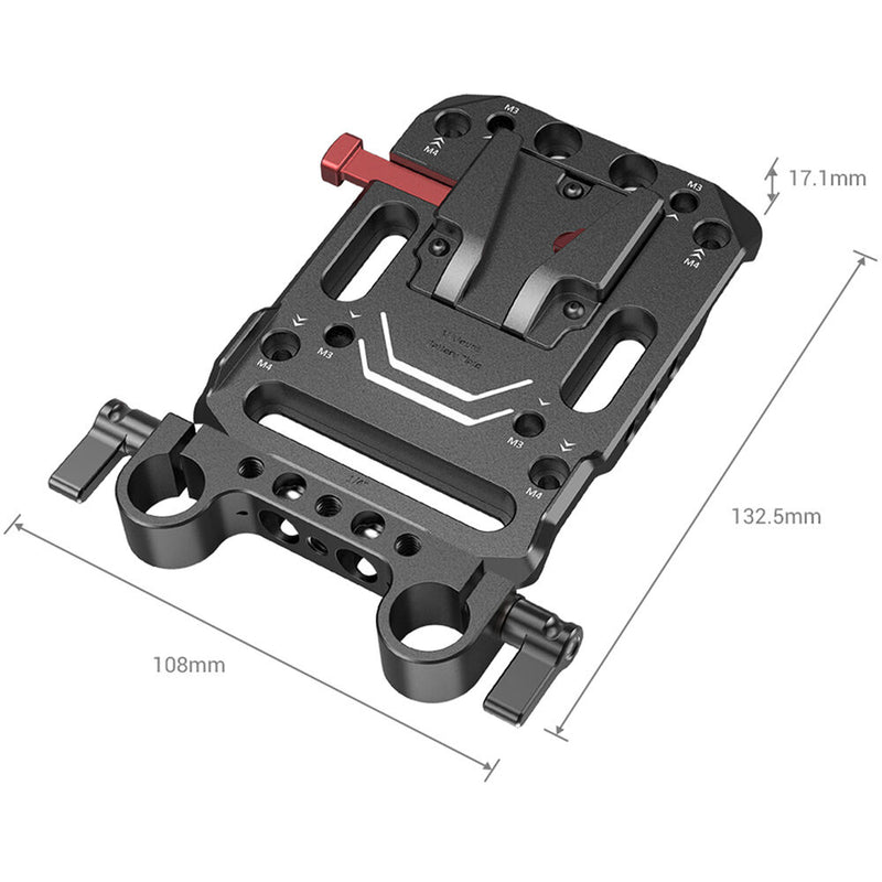 SmallRig V-Lock Battery Plate with 15mm LWS Rod Clamp