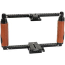 CAMVATE Adjustable Camera Cage with Manfrotto-Type Quick Release (Leather Grips)
