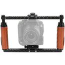 CAMVATE Adjustable Camera Cage with Manfrotto-Type Quick Release (Leather Grips)