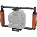CAMVATE Adjustable Camera Cage with Manfrotto-Type Quick Release (Leather Grips)