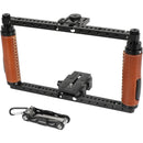 CAMVATE Adjustable Camera Cage with Manfrotto-Type Quick Release (Leather Grips)