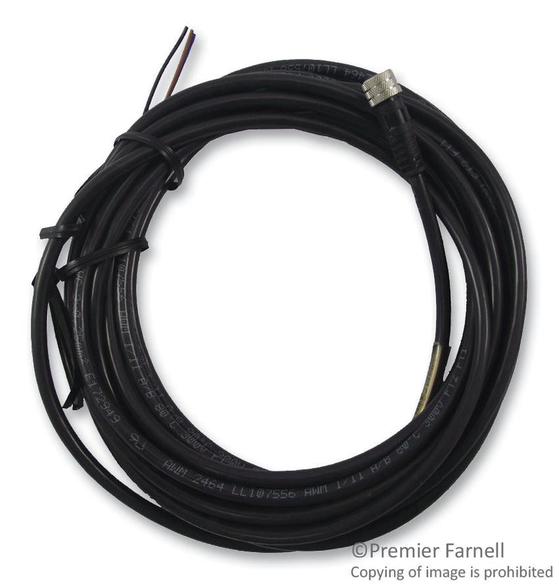 BRAD 403000E02M050 Sensor Cable, Nano Change, M8 Sensor Straight 3 Position Receptacle, Free Ends, 5 m, 16.4 ft