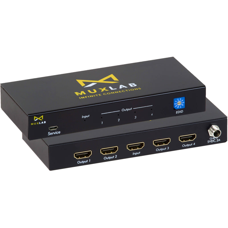 MuxLab 1x4 UHD 4K60 HDMI Splitter