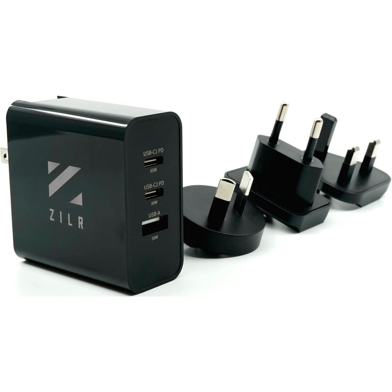 ZILR 65W GaN 3-Port USB Type-C AC Wall Charger