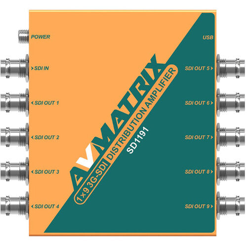 AVMATRIX 1x9 3G-SDI Reclocking Distribution Amplifier