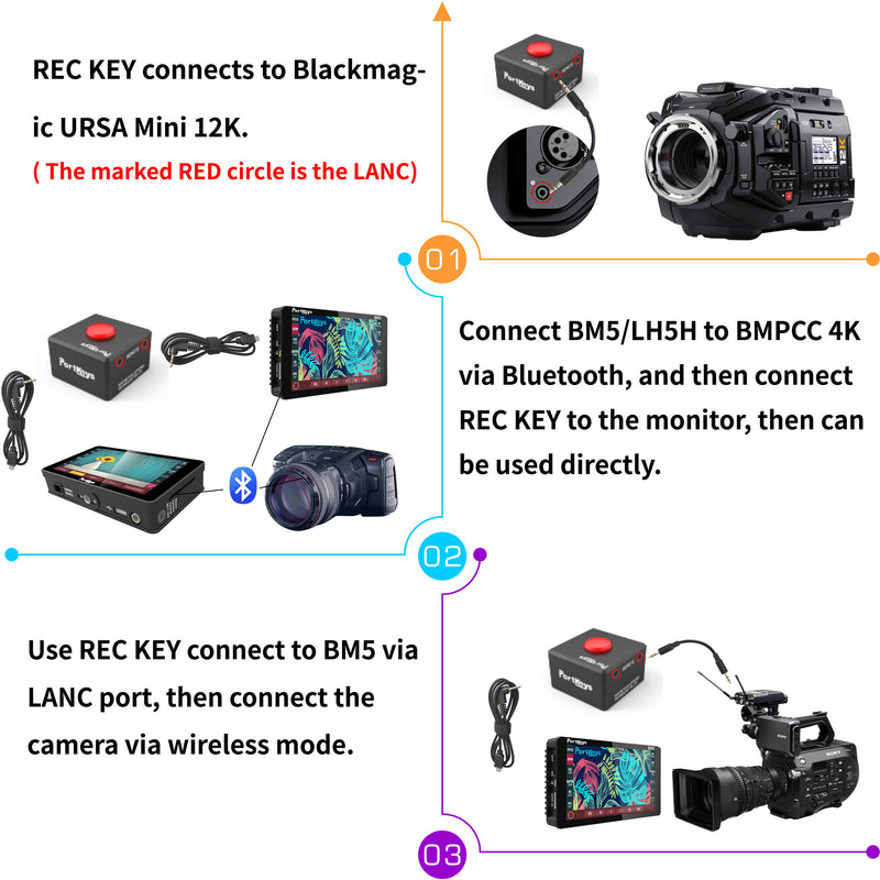 PORTKEYS REC KEY LANC Controller for Select Cameras